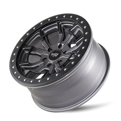 Dirty Life 9303 DT-1 17x9 5x114.3 -12mm Satin Graphite Wheel - Rash Ring