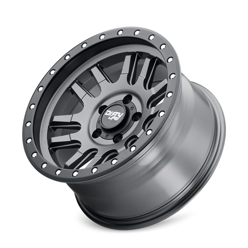 Dirty Life 9309 Canyon Pro 17x9 5x127 -38mm Satin Graphite w/ Black Lip Wheel