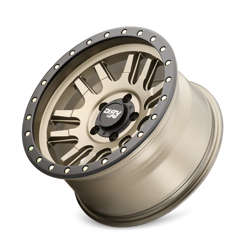 Dirty Life 9309 Canyon Pro 17x9 5x127 -12mm Satin Gold w/ Black Lip Wheel