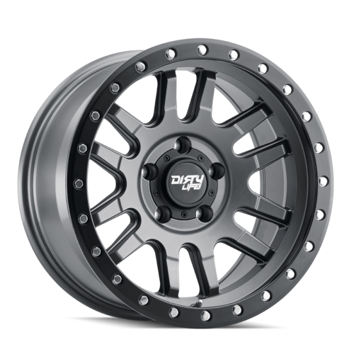 Dirty Life 9309 Canyon Pro 17x9 5x127 -12mm Satin Graphite w/ Black Lip Wheel