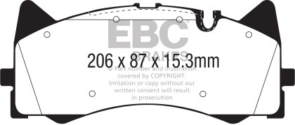 EBC Yellowstuff Front Brake Pads for 2015+ Mercedes C63 AMG (W205) 4.0L