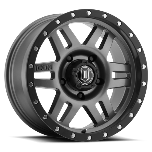 ICON Six Speed 17x8.5 5x5 -6mm Offset 4.5in BS 94mm Bore Gun Metal Wheel