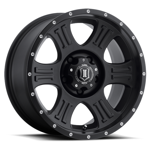 ICON Shield 17x8.5 5x5 0mm Offset 4.75in BS 71.5mm Bore Satin Black Wheel