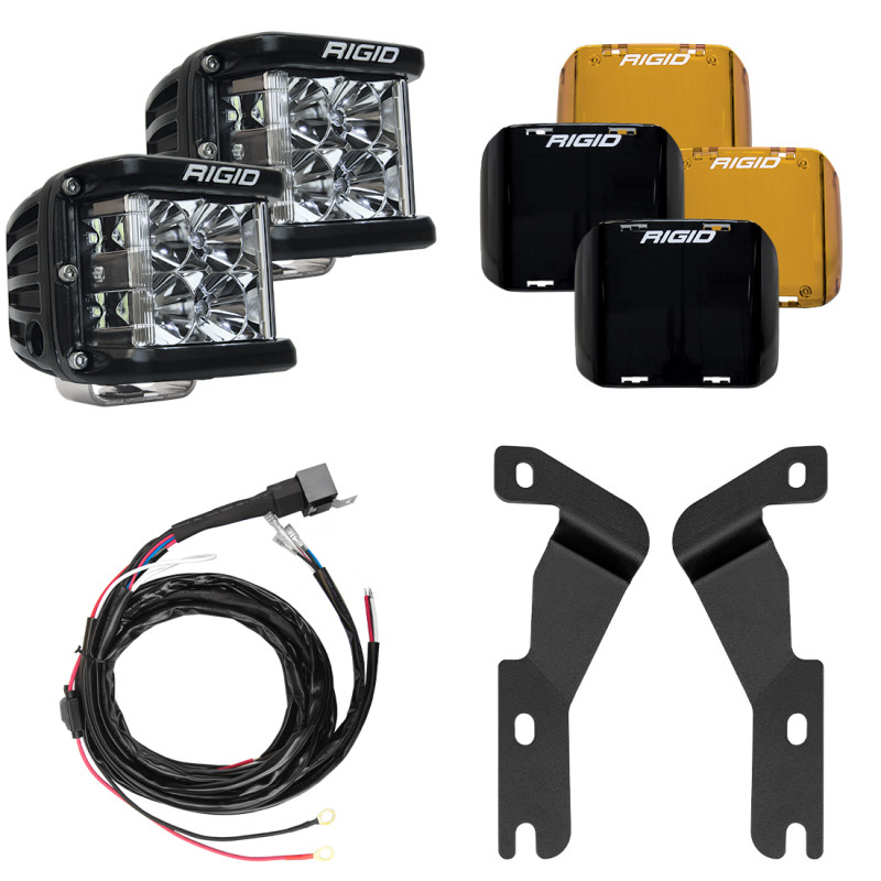 Rigid Industries A-Pillar Light Mount Kit w/ D-SS Flood Lights for 16-20 Tacoma