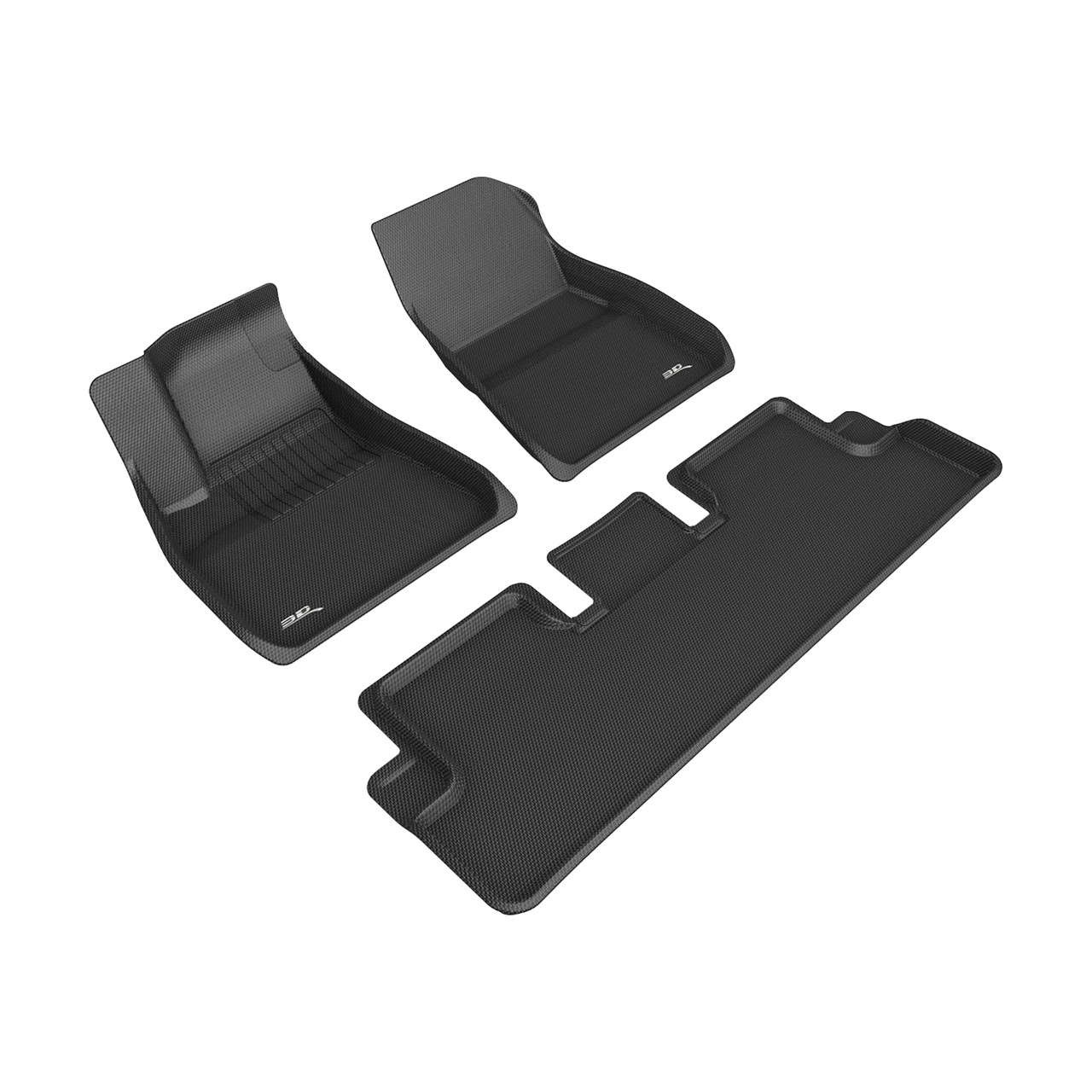 3D MAXpider Kagu Front & Rear Floormats - Black for 20-22 Tesla Model 3