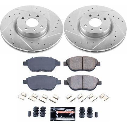 Power Stop Front & Rear Z23 Evolution Sport Brake Kit for 12-18 Fiat 500