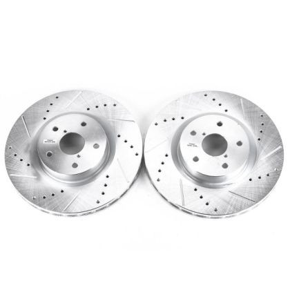 Power Stop Front Evolution Drilled & Slotted Brake Rotors for 05-14 STI