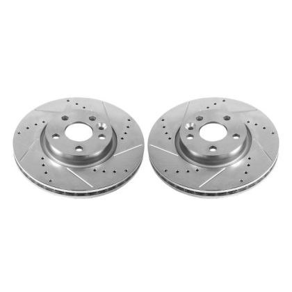 Power Stop Front Evolution Drilled & Slotted Brake Rotors for 12-15 Evoque