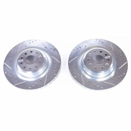 Power Stop Rear Evolution Drilled & Slotted Rotors for 12-18 Tesla Model S