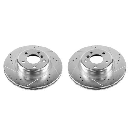 Power Stop Front Evolution Drilled & Slotted Rotors for 11-16 BMW 528i