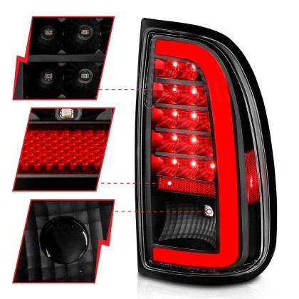 ANZO LED Taillights w/ Light Bar Black Housing Clear Lens for 00-06 Tundra