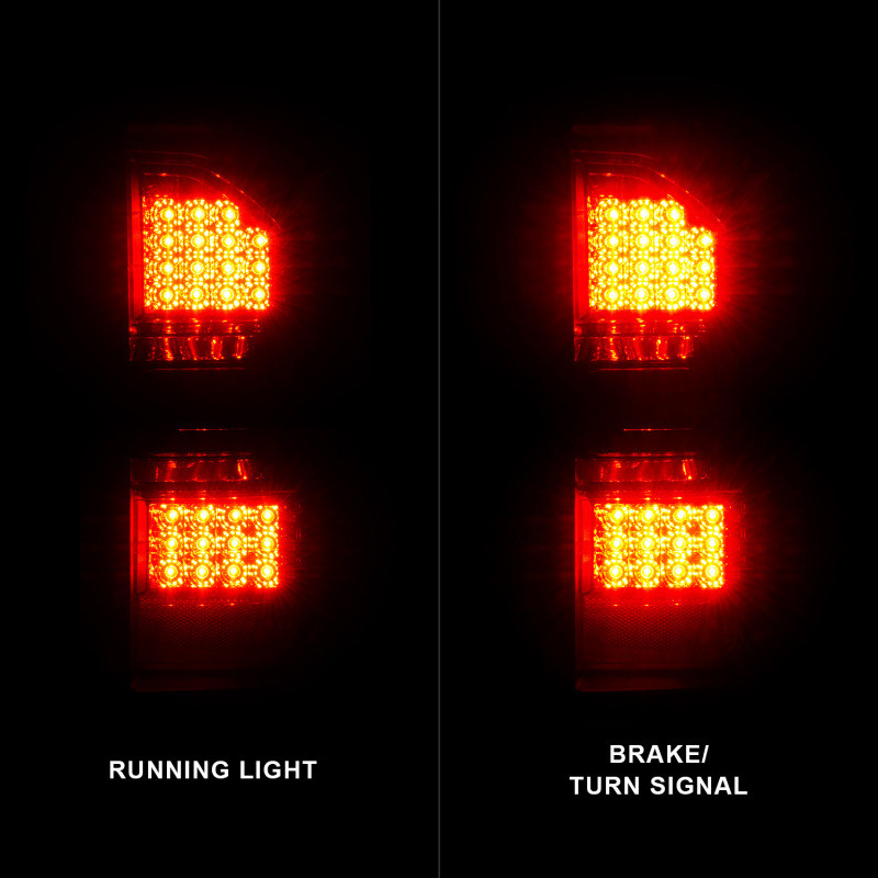 ANZO LED Tail Lights Black Housing Smoke Lens for 2014-2018 GMC Sierra