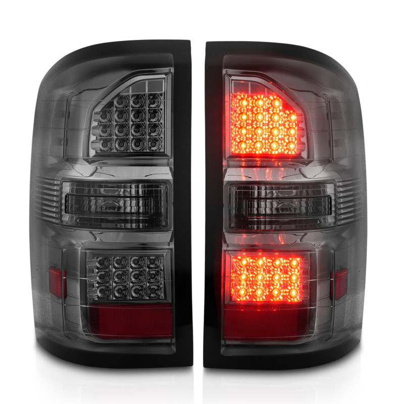 ANZO LED Tail Lights Black Housing Smoke Lens for 2014-2018 GMC Sierra