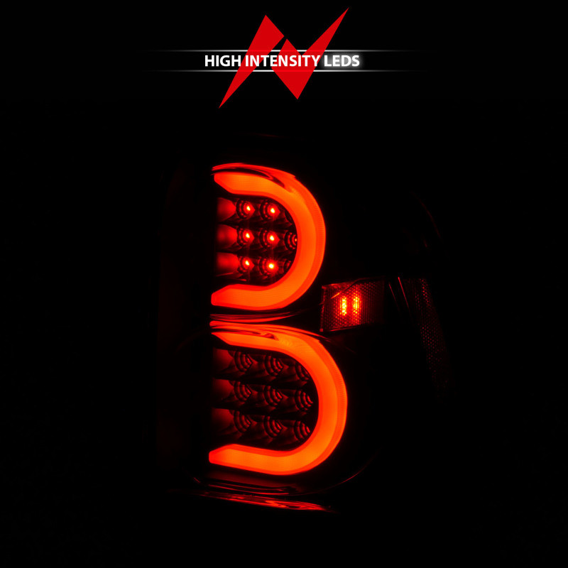 ANZO LED Tail Lights w/ Light Bar Black Housing Clear Lens for 02-09 Trailblazer