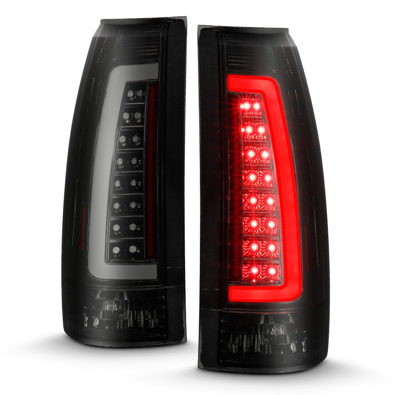 ANZO LED Taillights Black Housing Smoke Lens for 99-00 Cadillac Escalade