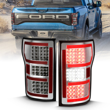 ANZO LED Taillight Chrome (Red Light Bar) (w/ Sequential) for 2018-2019 Ford F-150