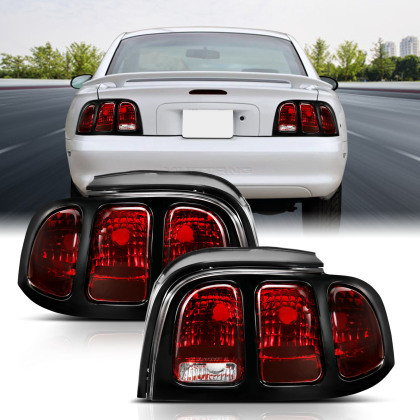 ANZO Taillight Dark Red Lens (OE Style) for 1994-1998 Ford Mustang
