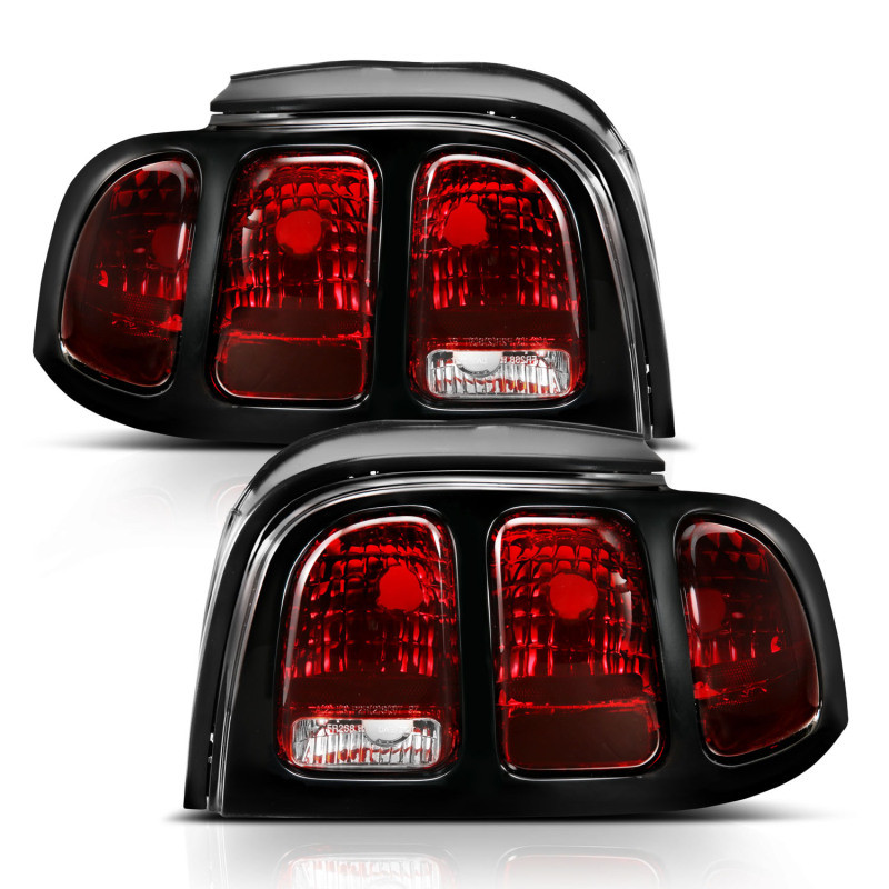 ANZO Taillight Dark Red Lens (OE Style) for 1994-1998 Ford Mustang