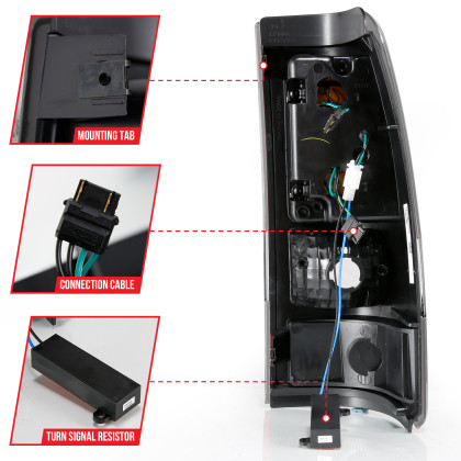 ANZO LED Taillights Plank Style Black w/Clear Lens for 99-02 Silverado 1500