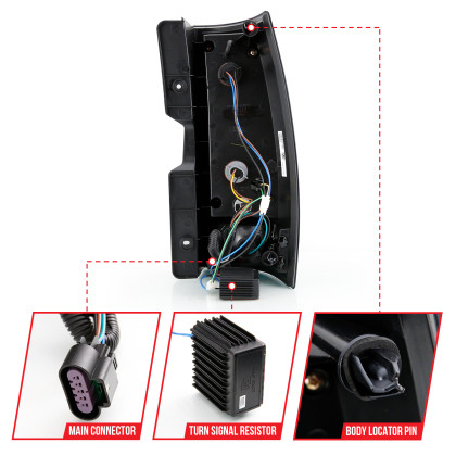 ANZO LED Taillight Plank Style Black w/Smoke Lens for 07-14 Chevy Tahoe