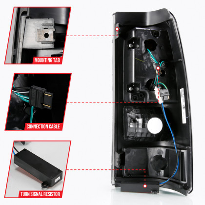 ANZO LED Taillights Plank Style Black w/Smoke Lens for 03-06 Silverado 1500