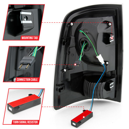ANZO LED Taillight Plank Style Black w/Smoke Lens for 2009-2018 Dodge Ram 1500