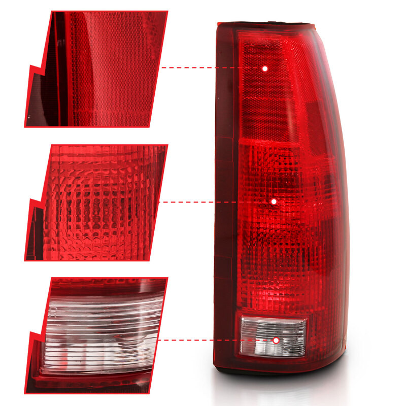 ANZO Taillight Red/Clear Lens w/ Circuit Board for 88-99 Chevy C1500