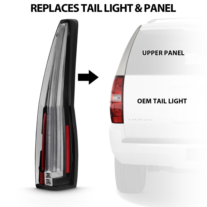 ANZO Led Taillights Red/Clear for 2007-2014 Chevrolet Tahoe