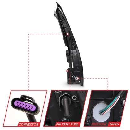 ANZO Led Taillights Red/Clear for 2007-2014 Cadillac Escalade