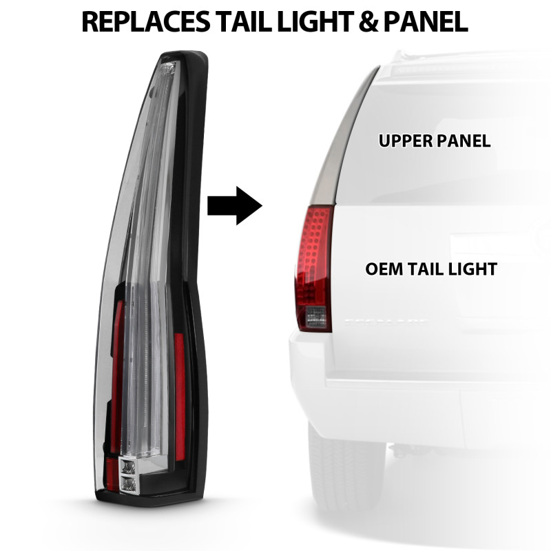 ANZO Led Taillights Red/Clear for 2007-2014 Cadillac Escalade