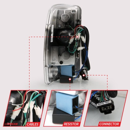 ANZO Led Taillights Black/Clear for 2000-2006 Chevrolet Tahoe