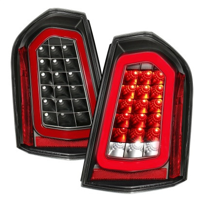 ANZO LED Taillights Black w/ Sequential for 11-14 Chrysler 300