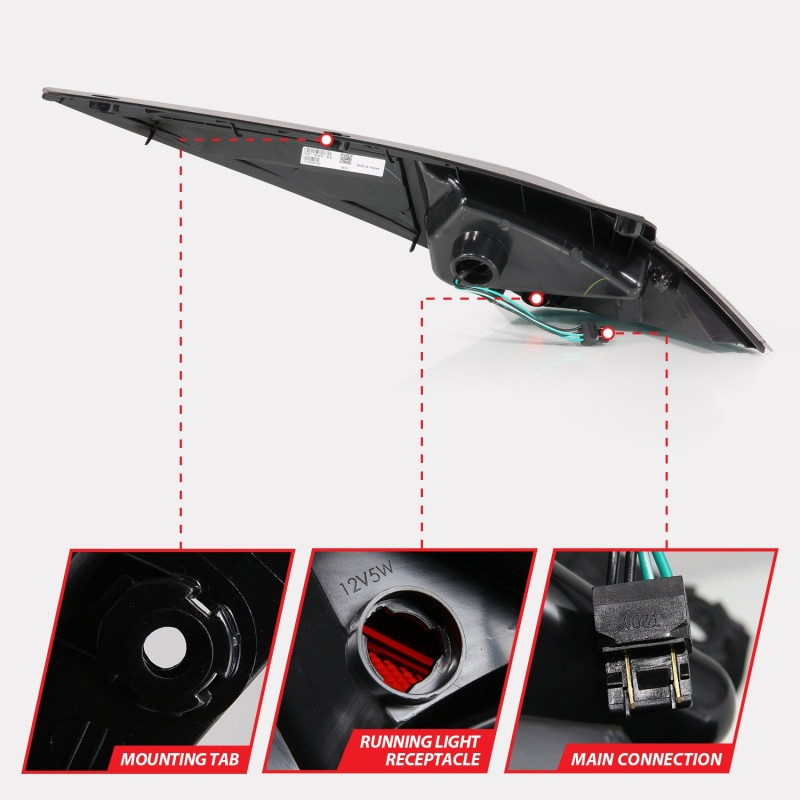 ANZO LED Taillights Smoke for 2003-2005 Nissan 350Z