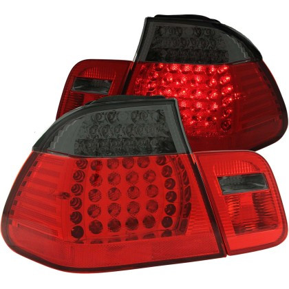 ANZO LED Taillights Red/Smoke 2pc for 1999-2001 BMW 3 Series E46