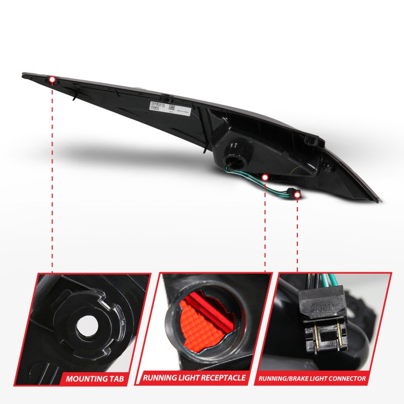 ANZO LED Taillights Black for 2003-2005 Nissan 350Z