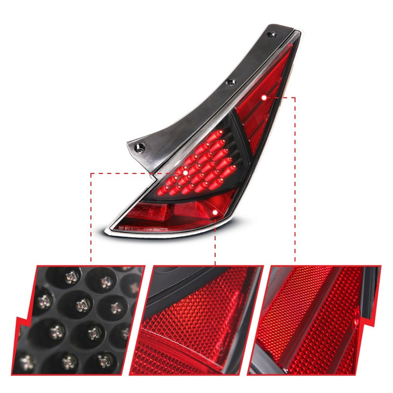 ANZO LED Taillights Black for 2003-2005 Nissan 350Z