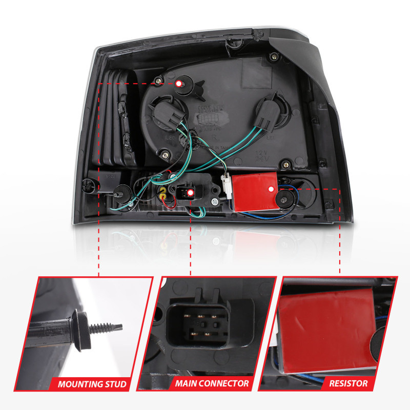 ANZO LED Taillights Black for 2006-2008 Dodge Charger