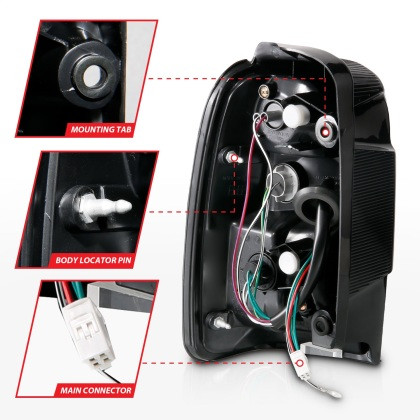 ANZO LED Taillights Red/Clear for 2001-2002 Toyota 4 Runner