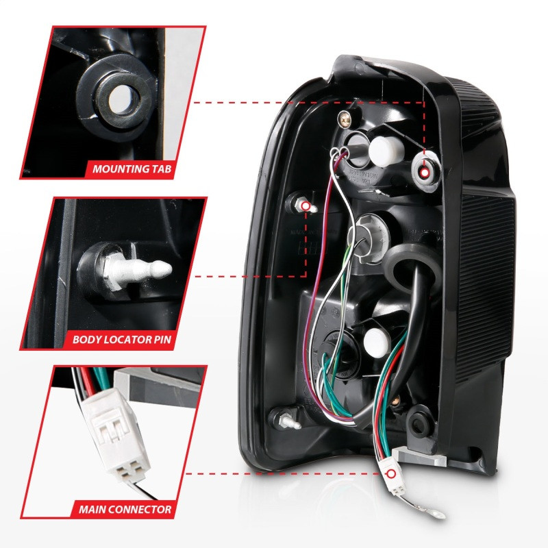 ANZO LED Taillights Red/Clear for 2001-2002 Toyota 4 Runner