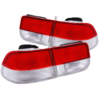 ANZO Taillights Red/Clear - OEM 4pc for 1996-2000 Honda Civic