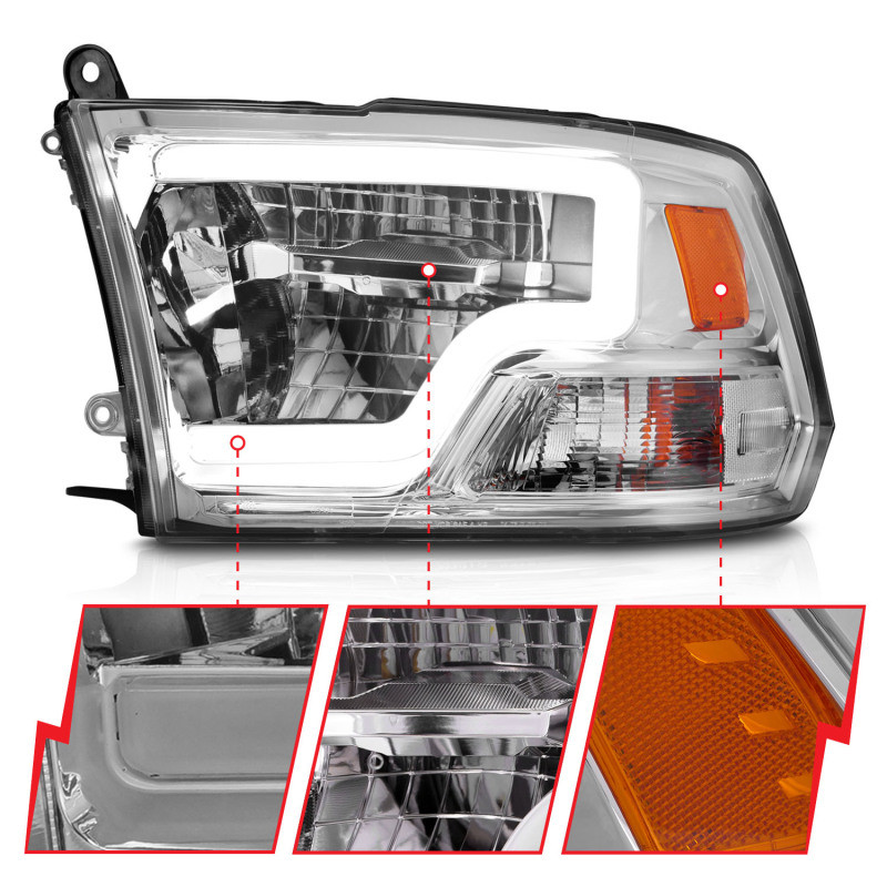 ANZO Full LED Square Projector Headlights for 2009-2020 Dodge Ram 1500