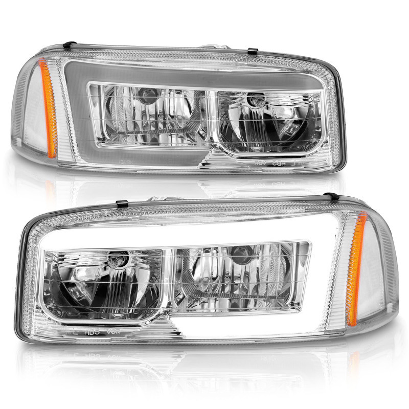 Anzo Headlights Chrome Amber for 99-17 GMC Sierra/Denali