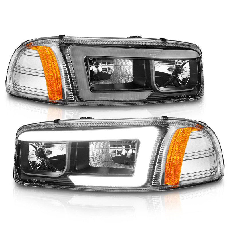 Anzo Headlights Black Amber (w/C Light Bars) for 99-17 GMC Sierra/Denali