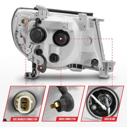 ANZO Projector Light Bar Style Headlights for 05-09 Toyota Tacoma