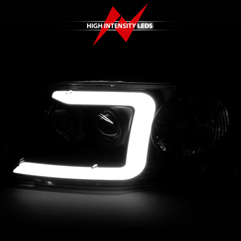 ANZO Projector Headlights w/ Light Bar Black Housing for 97-03 Ford F-150