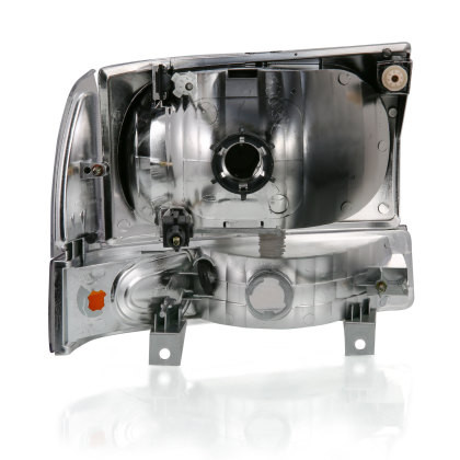 ANZO Crystal Headlight w/ Corner Light Black Amber for 00-04 Ford Excursion