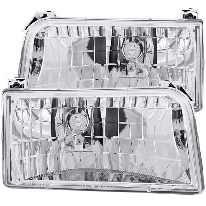 ANZO Crystal Headlights Chrome for 1992-1996 Ford F-150