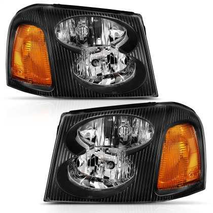 ANZO Crystal Headlight  Black Amber for 2002-2009 Gmc Envoy