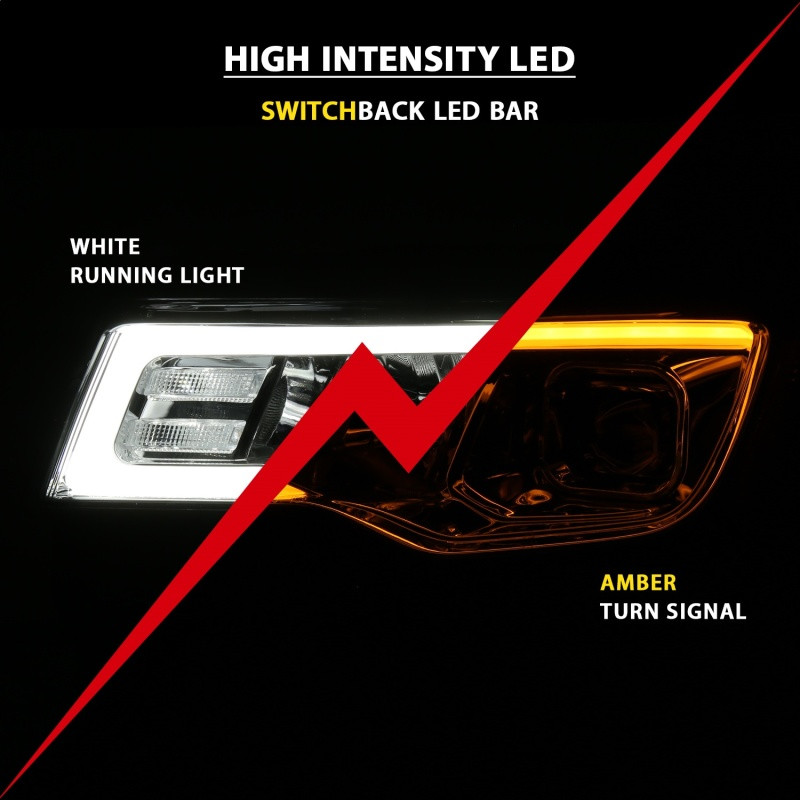 ANZO Projector Headlights w/ Plank Style Switchback for 17-18 Grand Cherokee