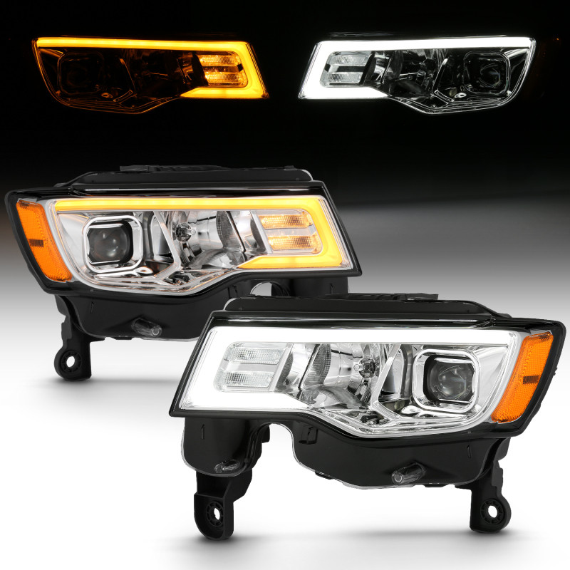 ANZO Projector Headlights w/ Plank Style Switchback for 17-18 Grand Cherokee
